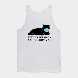 Social Distancing Kitty w/claws - inverted Tank Top